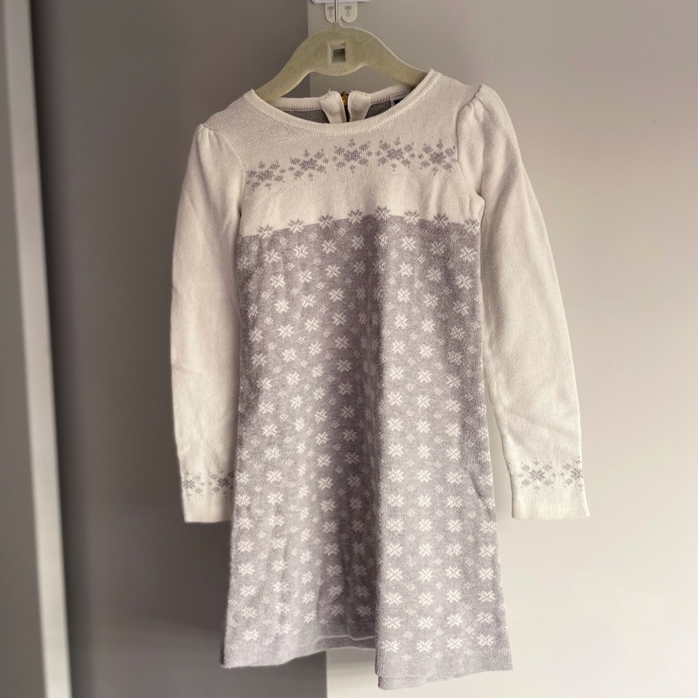 Janie and Jack girls long sleeve snowflake dress